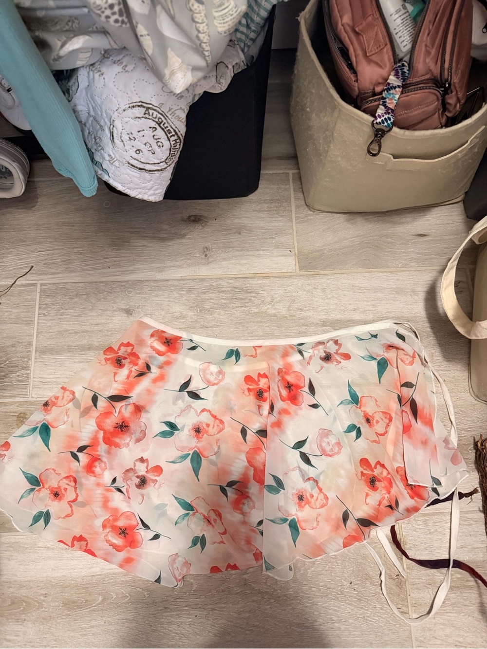 Floral Chiffon Ballet Wrap Skirt - OS